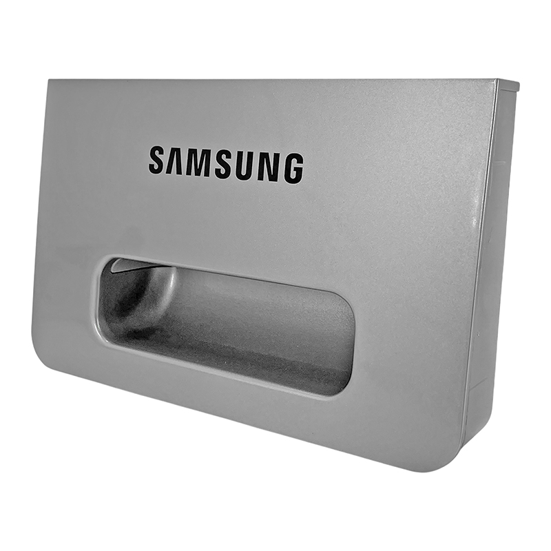 Frente gris de jabonera original de lavarropas Samsung 1904