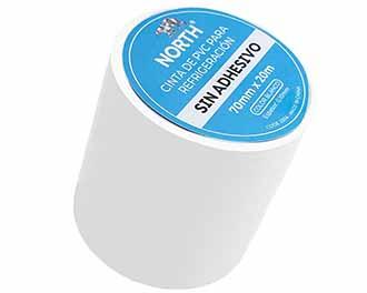Cinta pvc sin adhesivo para refrigeración 70mm x 20mtros blanca North
