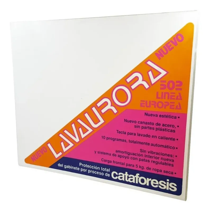 Tapa superior lavarropas Aurora 5502 5508 5516