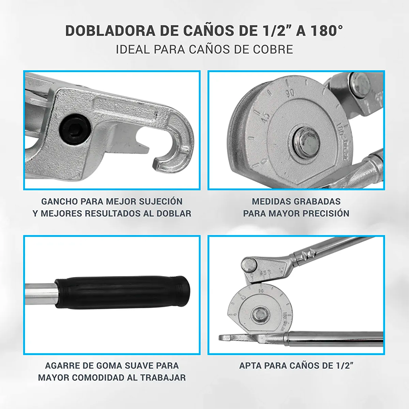 Dobladora Caño De Cobre 180° 1/2 Apta Refrigeracion