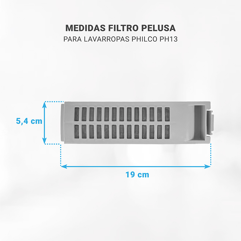 Filtro de pelusas original de lavarropas Philco PH13