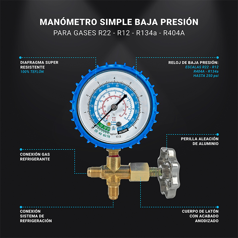 Kit Carga Aire Acondicionado Automotor R134 Manifold Acople