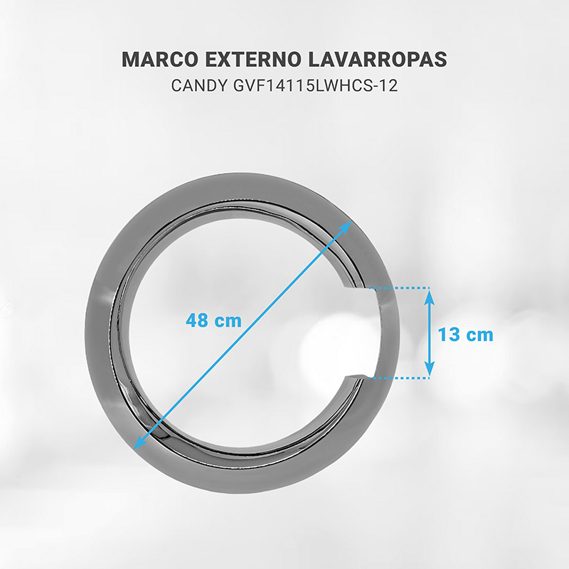 Marco Externo Puerta Lavarropas Candy Gvf14115 Original Gris