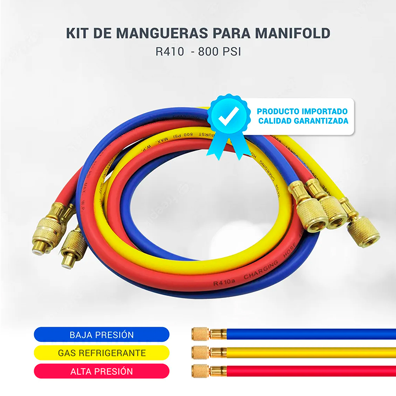 Juego De Mangueras Para Manifold R410 Refrigeracion 150cm