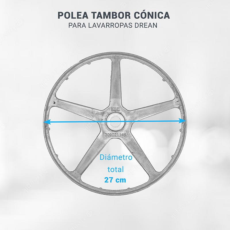 Polea Tambor Para Lavarropas Drean Next 8.14 10.12 Original
