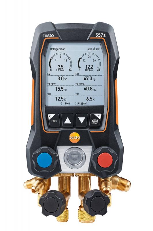 Kit Smart de vacío Testo 557S + 2 termómetro de pinza inalámbricos + sonda inalámbrica de vacío Testo 552i c/ maletín