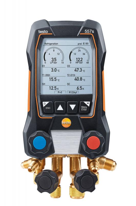 Kit Smart de vacío Testo 557S + 2 termómetro de pinza inalámbricos y mangueras + sonda inalámbrica de vacío Testo 552i c/ maletín