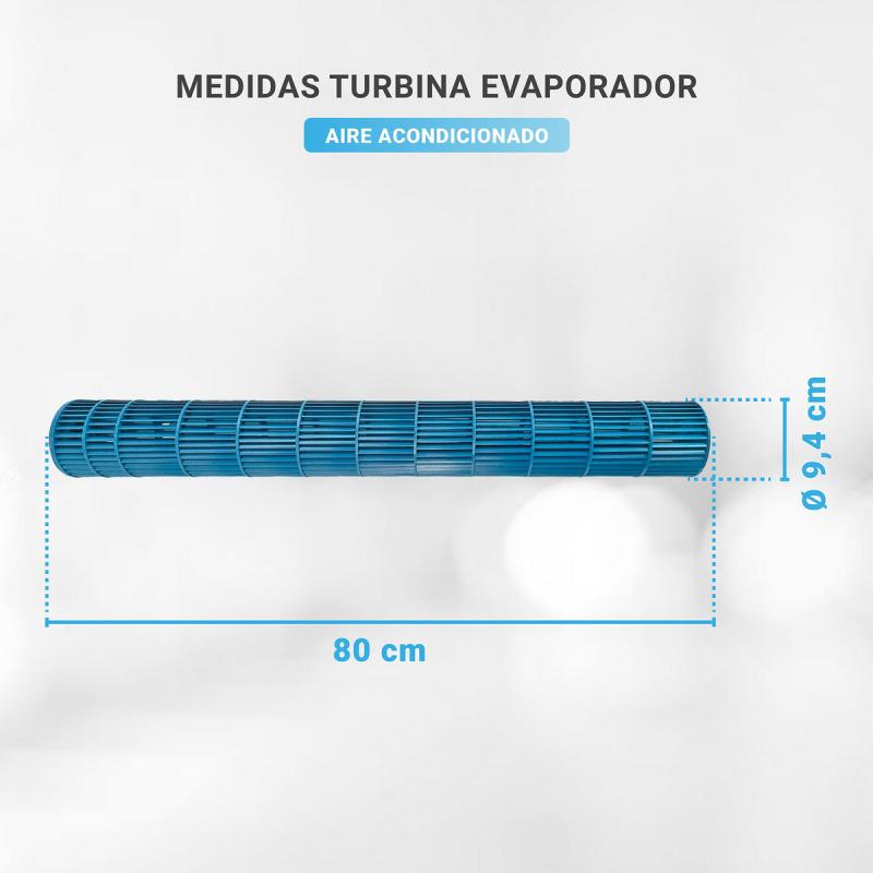 Turbina Evaporador Aire Split 80cm X 9.4cm Diametro