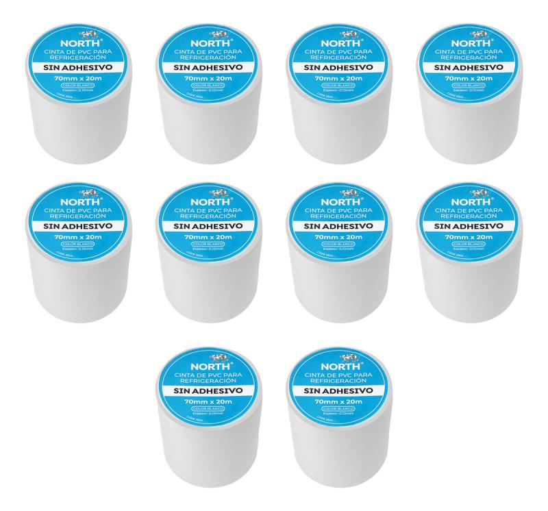 Cinta Pvc Blanca Refrigeracion Sin Adhesivo 20m X10 Unidades