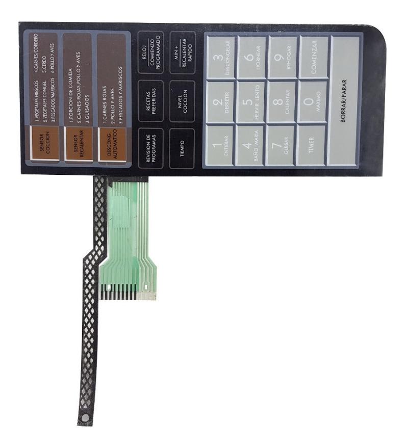 Frente Membrana Panel Microondas Bgh 16900 2380 Original