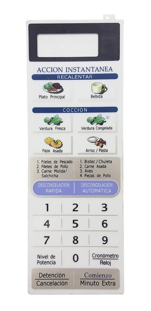 Membrana Panel Teclado Microondas Sharp Md102