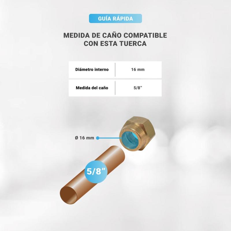 Tuerca Cupla 5/8 Bronce Aire Acondicionado Refrigeracion X1