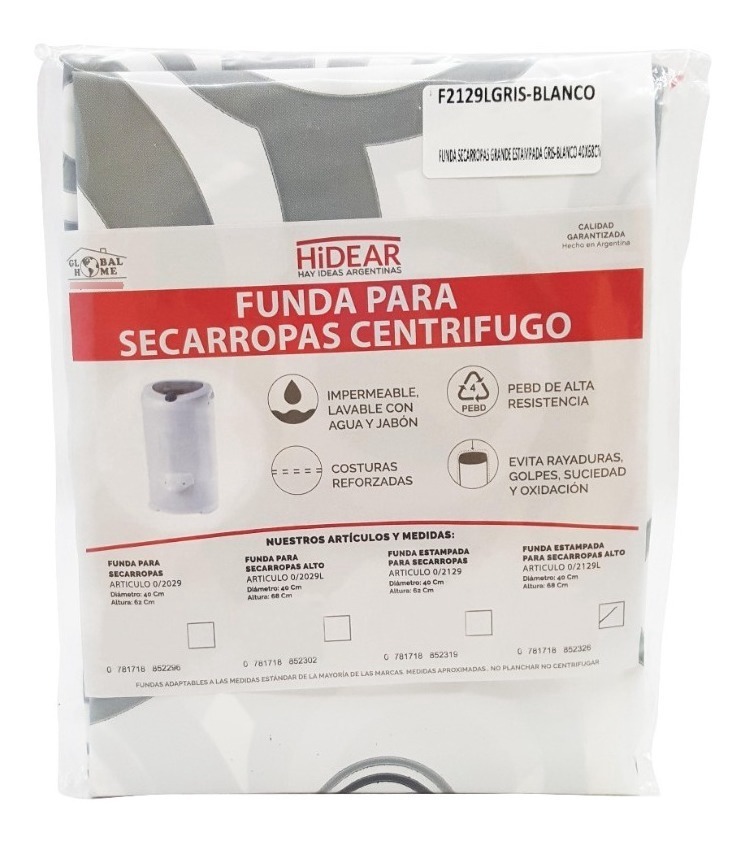 Funda Impermeable Secarropas Centrifugo Estampada 40x68 Cm