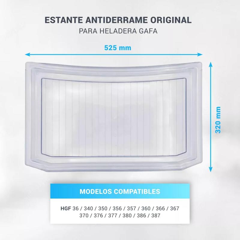 Bandeja Estante Acrilico Heladera Gafa X2 Unidades Original