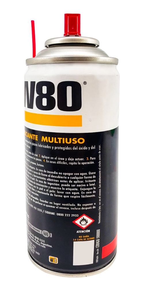 Lubricante Aerosol W80 Multiuso Con Teflon Ptfe Oxido 250ml