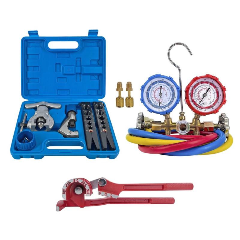 Kit Herramientas Refrigeracion Pestañadora Manifold R134 R22