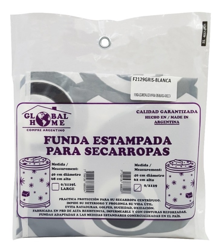 Funda Impermeable Secarropas Centrifugo Estampada 40x62 Cm