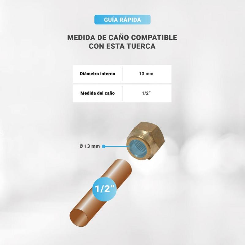 Tuerca Cupla 1/2 Bronce Aire Acondicionado Refrigeracion X1