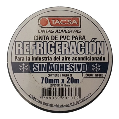 Cinta Sin Adhesivo Negra Tacsa Refrigeracion Aire Acondicionado