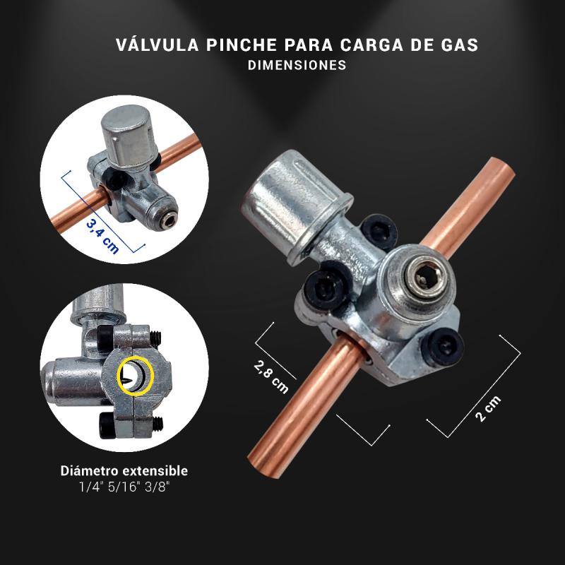 Valvula Pinche Refrigeracion 1/4 5/16 3/8 X 5 Unidades
