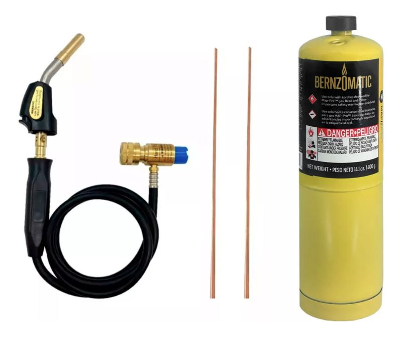 Soplete Para Soldar Lata Gas Mapp 2 Varillas De Plata Bernzomatic