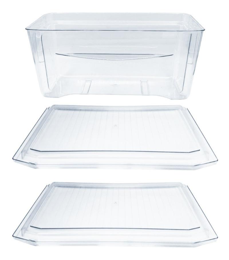 Combo Bandeja X2 Canasto Cajon Acrilico Heladera Gafa Original