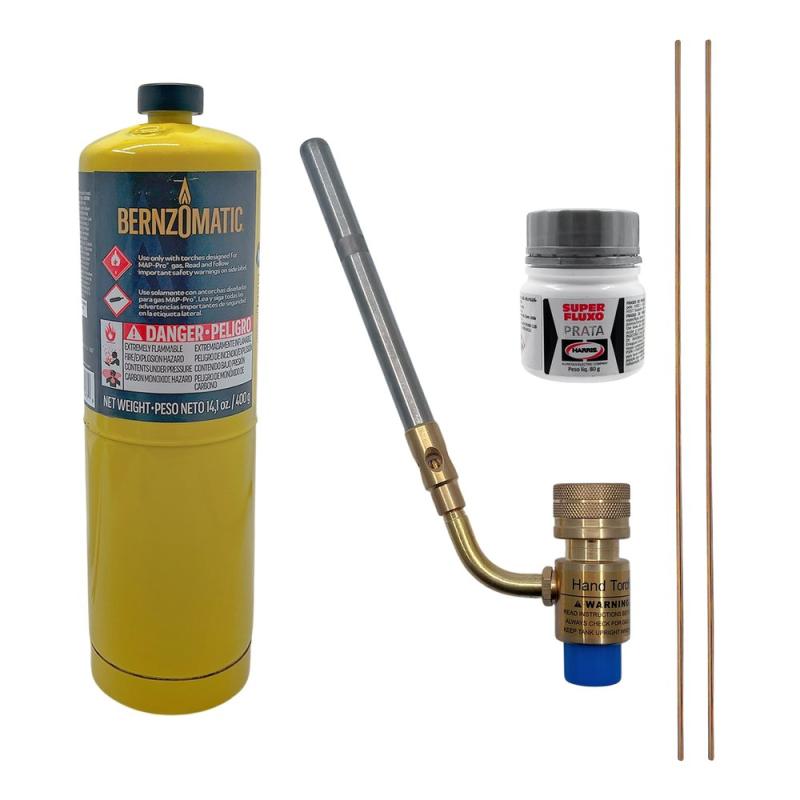 Soplete Soldador Giratorio + Gas Map + Varilla + Fundente