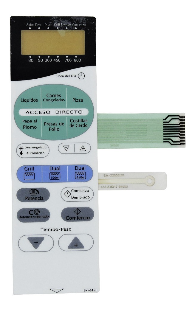 Frente Membrana Microondas Sanyo Emg451 Md30
