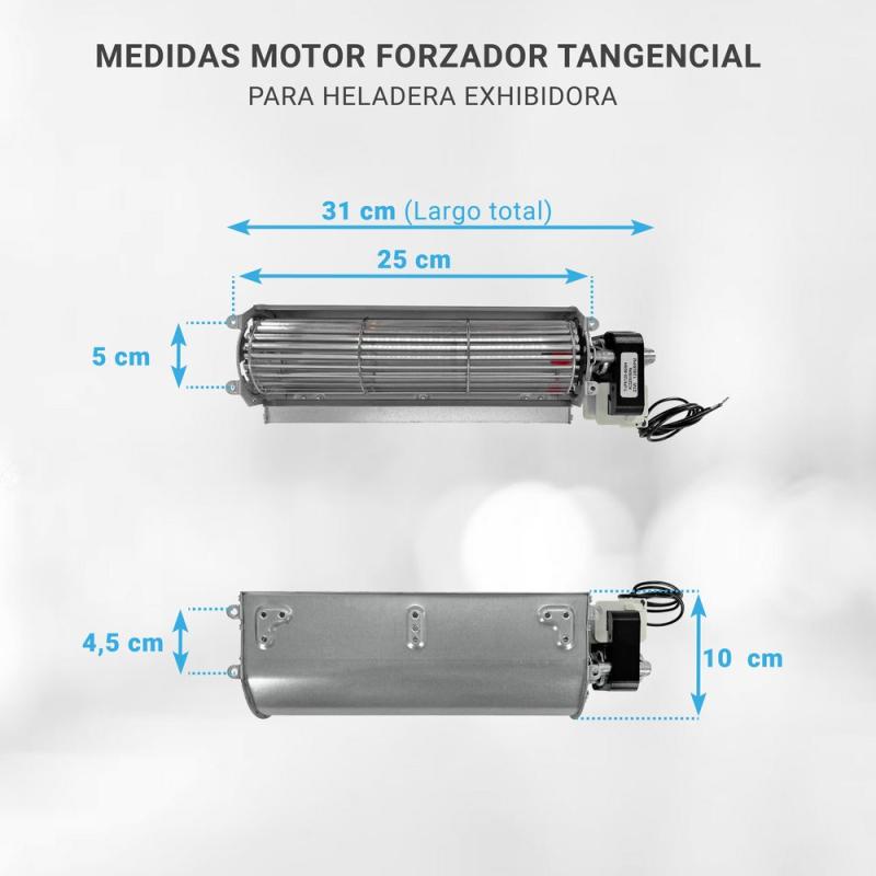 Motor Ventilador Tangencial Heladera Exhibidora 24cm