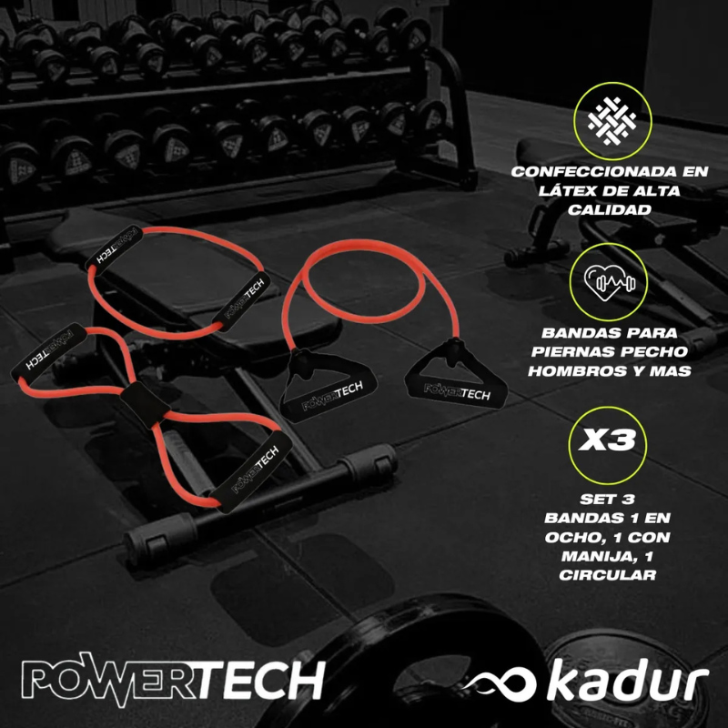 SET BANDAS ELÁSTICAS DE ENTRENAMIENTO POWERTECH