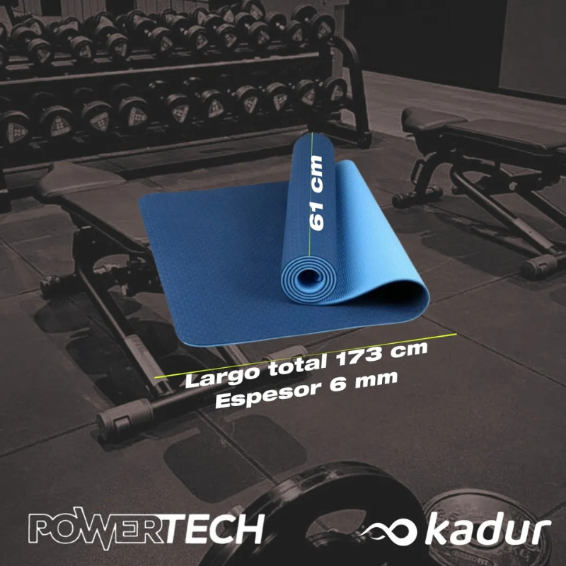 MAT YOGA PILATES 6 MM TPE ALTA DENSIDAD POWERTECH