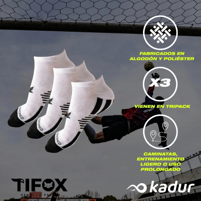 TRIPACK SOQUETES MEDIAS TIFOX ANTIDESLIZANTES