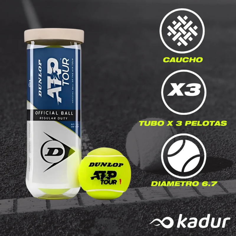 CAJA TUBOS PELOTAS X24 DE TENIS ATP DUTY DUNLOP