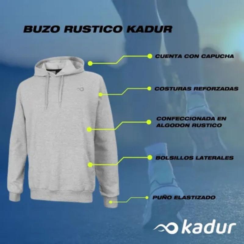 BUZO RUSTICO CANGURO CON CAPUCHA KADUR HOMBRE