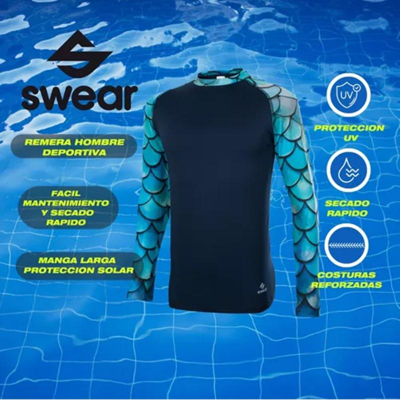 REMERA PROTECCION SOLAR UV HOMBRE SWEAR MANGA LARGA