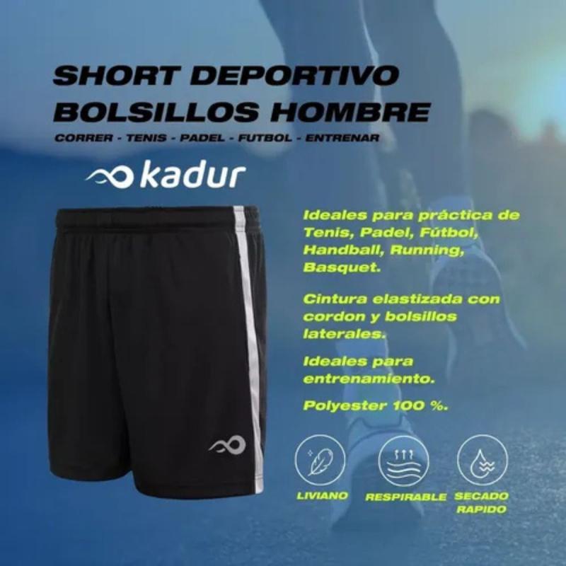 SHORTS DEPORTIVOS KADUR COMBINADOS CON BOLSILLOS
