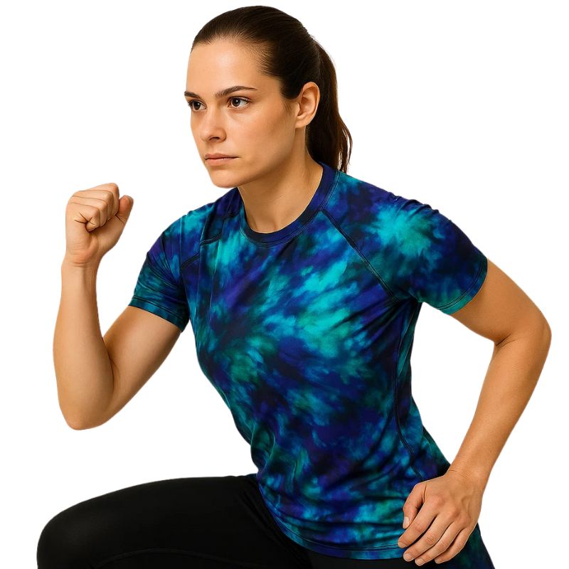 REMERA FEMENINA PROTECCION UV DEPORTIVA MANGA CORTA