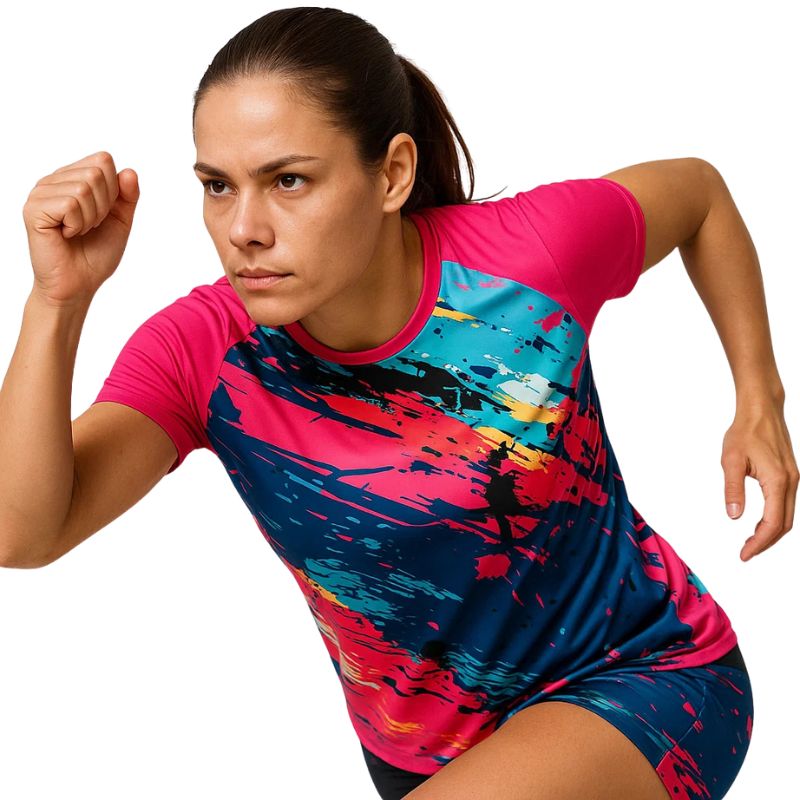 REMERA FEMENINA PROTECCION UV DEPORTIVA MANGA CORTA
