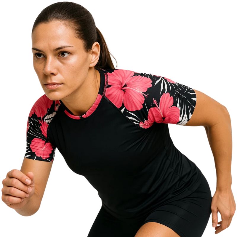 REMERA FEMENINA PROTECCION UV DEPORTIVA MANGA CORTA