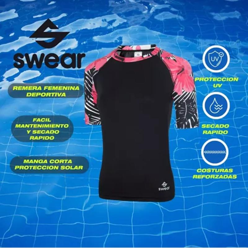 REMERA FEMENINA PROTECCION UV DEPORTIVA MANGA CORTA