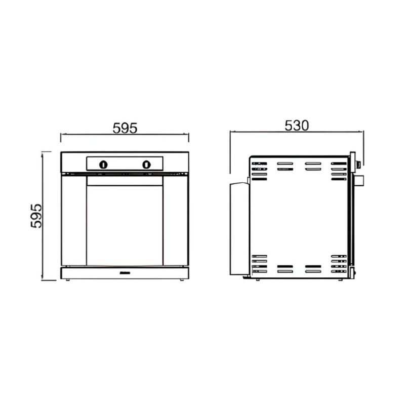 Horno Eléctrico De Empotrar Longvie He6900x 56l Tangencial Acero Inoxidable