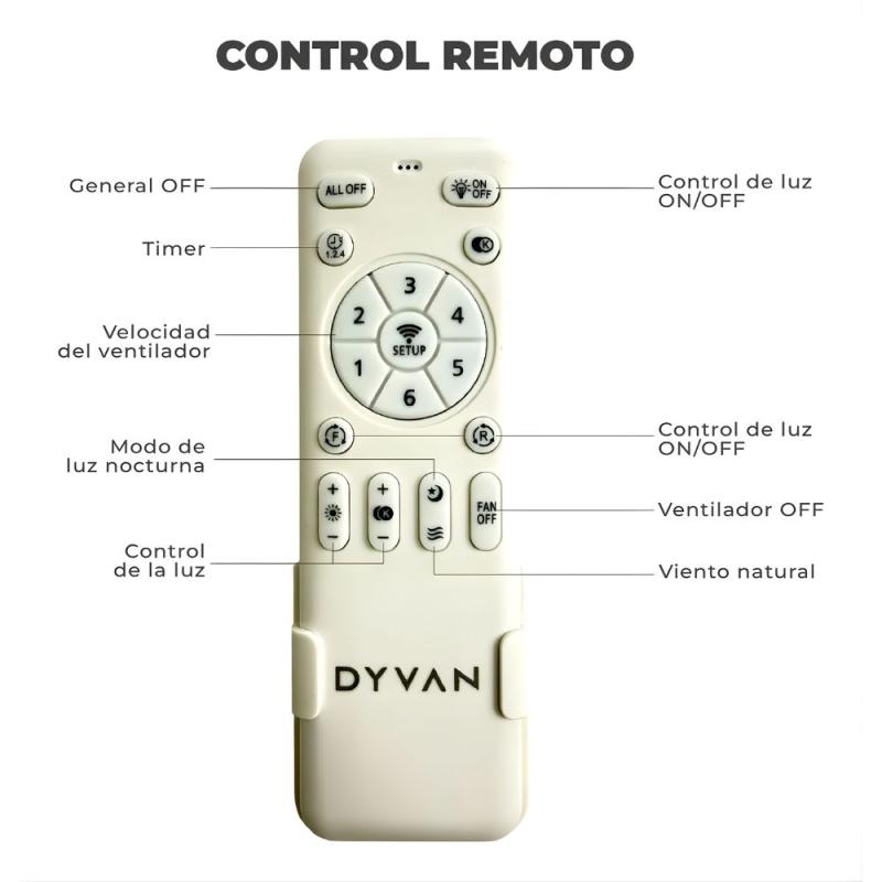 Ventilador Retráctil De Techo Con Luz Led Dyvan Vl101