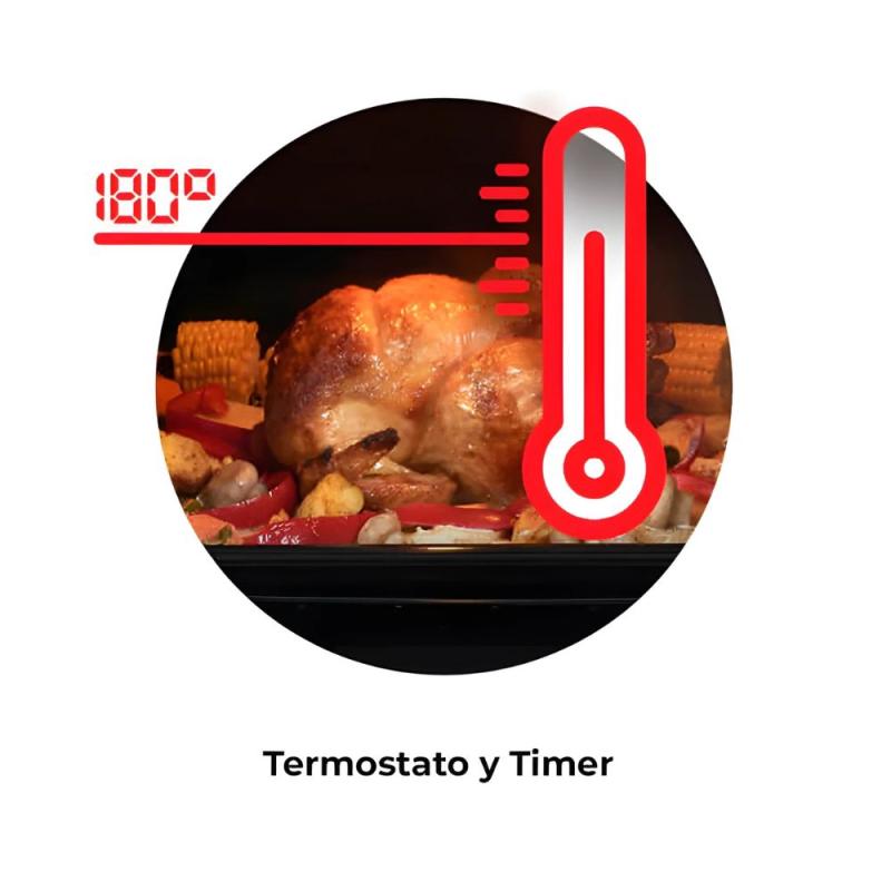 Horno Eléctrico Empotrable Longvie HE1500G Grill Negro