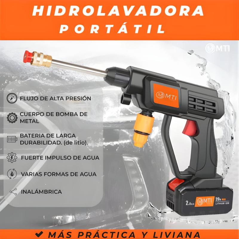 Hidrolavadora Eléctrica Portátil Mti Alta Presión Negro