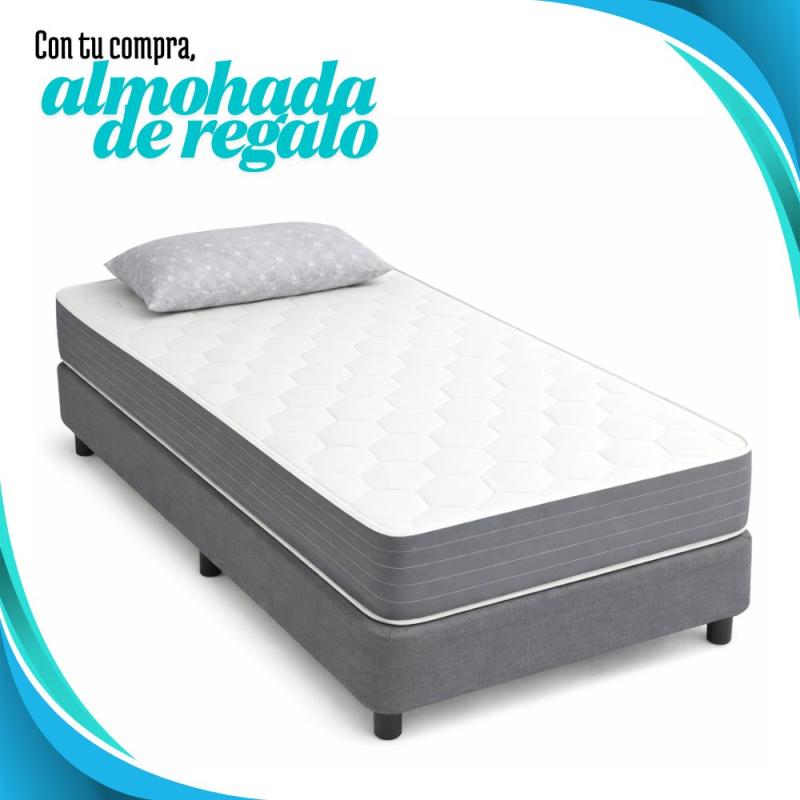Colchón 1 Plaza Nubiflex Dual 80x190x17 Espuma Alta Densidad Blanco