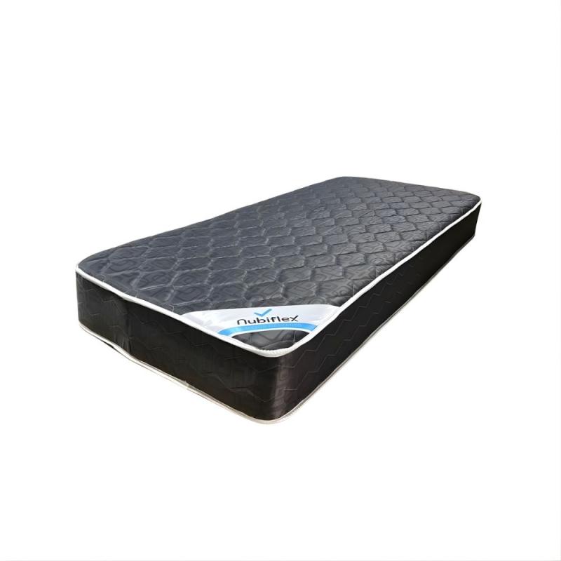 Colchón 1 1/2 Plaza Nubiflex Grey 100x90x20 Espuma Alta Densidad Gris Oscuro