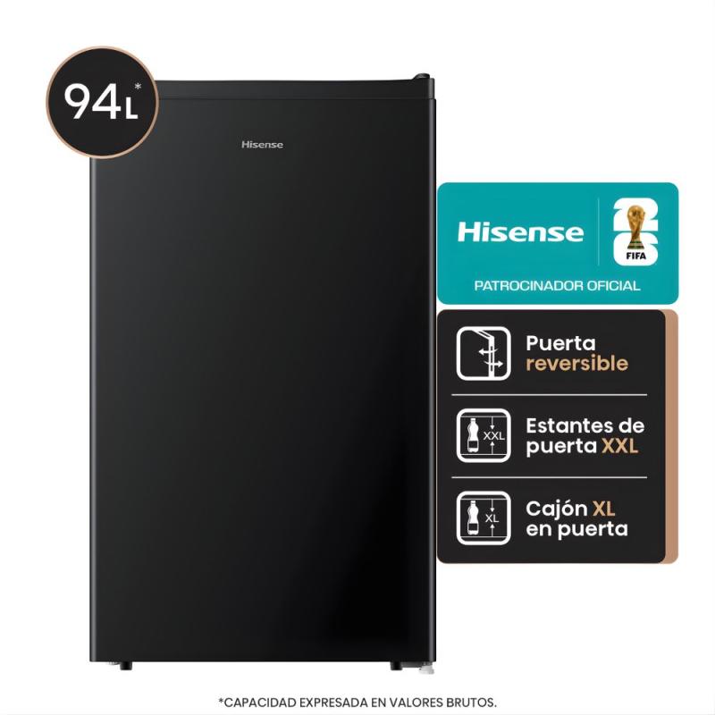 Heladera Bajo Mesada Hisense RS-12DRB 94L R600a Negro