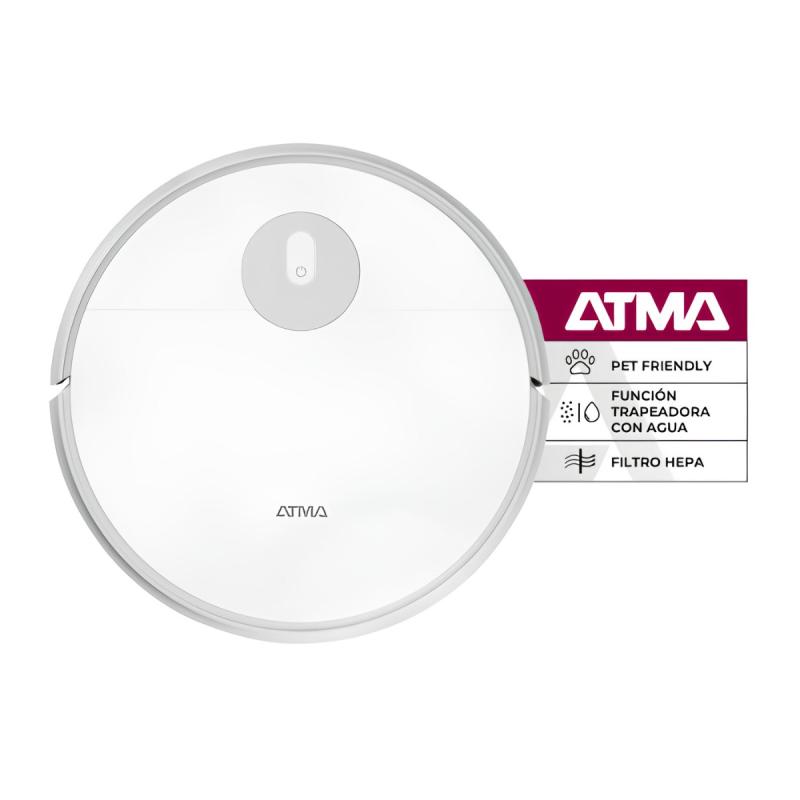 Aspiradora Robot 2 En 1 Atma ATAR21C1PI Filtro Hepa 2600 mAh