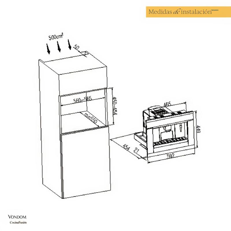 Cafetera Eléctrica Empotrable Vondom CM18HIBS 60 cm WiFi