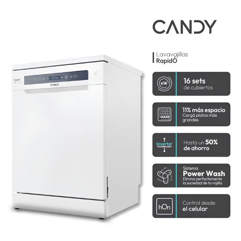 Lavavajillas Inverter Candy CF6C4F1PW 16 Cubiertos WiFi